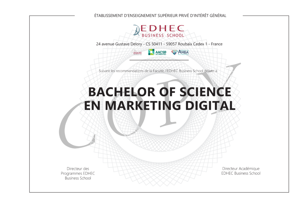 BSc Digital Marketing à distance | EDHEC Online